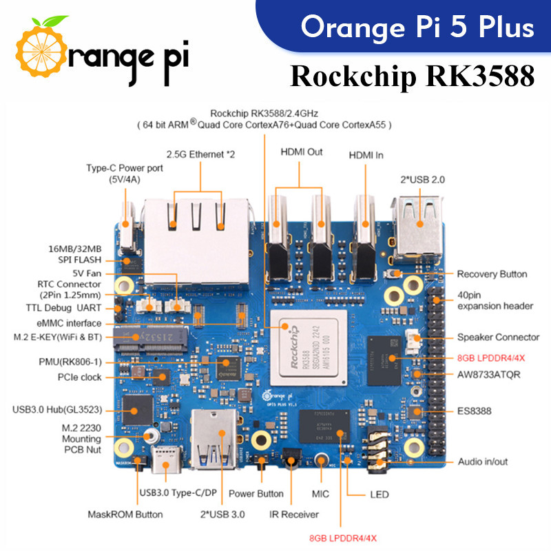 Orange Pi 5 Plus  Single Board - Radxa Rock 5B 16Gb recension och pris